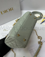 Женская сумка Lady Dior My ABC квадратная светло-серого цвета