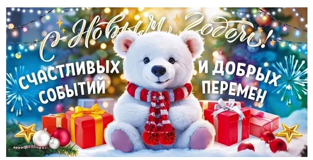 Конверт для денег "С Новым годом! Счастливых событий и добрых перемен" 90001244 (Открытая планета)