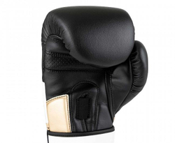 Перчатки боксерские Clinch Pro NF черно-бело-золотые C185