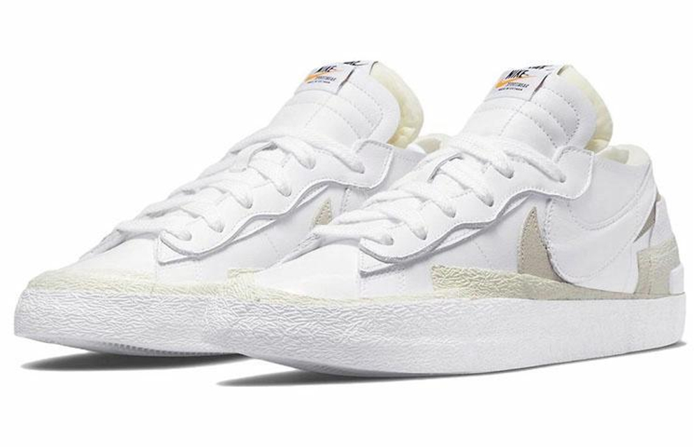 Кроссовки Sacai X Nike Blazer Low "White Patent Leather"