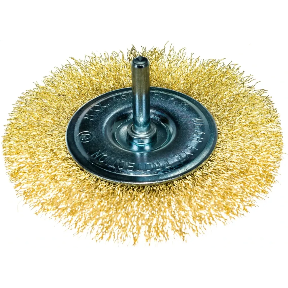 Корд-щетка дисковая для дрели с ворсом из латун. волнистой проволоки 100 мм "РОСОМАХА" (923100)