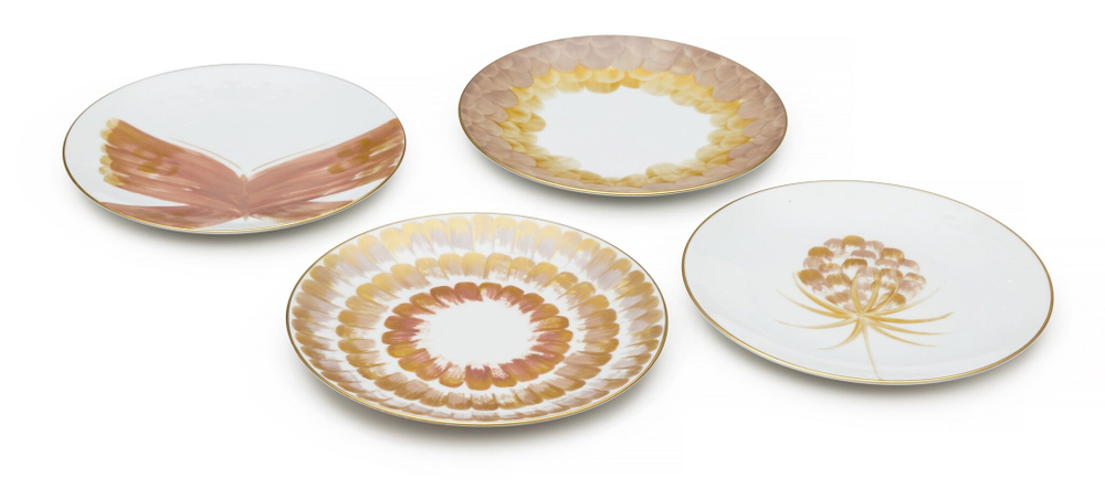 Набор тарелок для салата или десерта 4шт 21см Marie Daage Belle Circle Dahlia