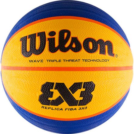 Мяч баск. WILSON FIBA3x3 Replica, WTB1033XB, р.6, резина, бутил. камера, желто-синий