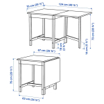 Стол с откидной столешницей- IKEA PINNTORP, 67/124х75х75 см,  ПИННТОРП ИКЕА, светло-коричневый/белый
