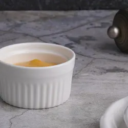 Соусник 75 мл 6,7 см h4 см круглый Рамекин рельефный белый фарфор P.L. Proff Cuisine [6]
