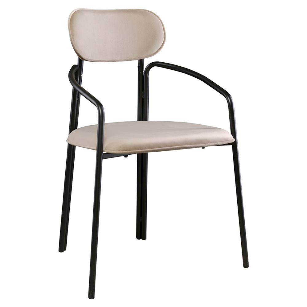 Стул LATITUDE Ror, Round, велюр, черный/бежевый