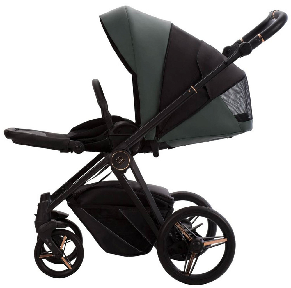 Детская коляска Bebetto Monti Pro 2 в 1 02 Stella т.зеленая кожа