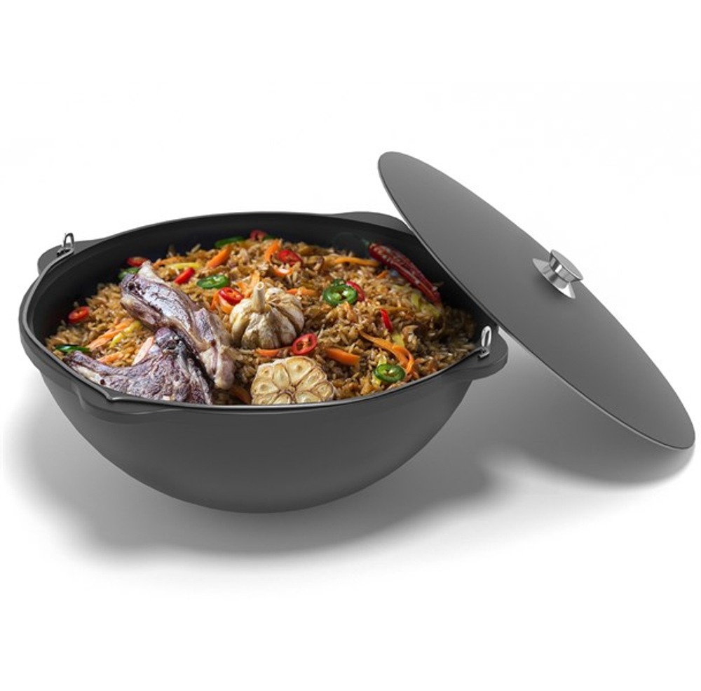 Казан чугунный Везувий 12л с ручкой (БЕЗ КРЫШКИ)