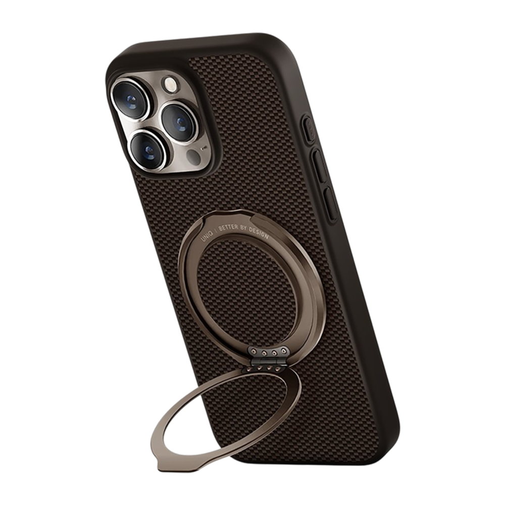 Арамидный чехол MagSafe и кольцо-держатель Uniq Keva Air + GripFit для iPhone 16 Pro Max Гибридный чехол из арамидного волокна с повышенным уровнем защиты при падении