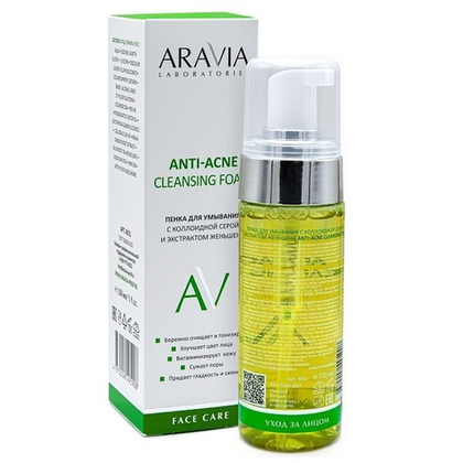 Пенка для умывания с коллоидной серой и экстрактом женьшеня Aravia Laboratories Anti-Acne Cleansing Foam 150мл