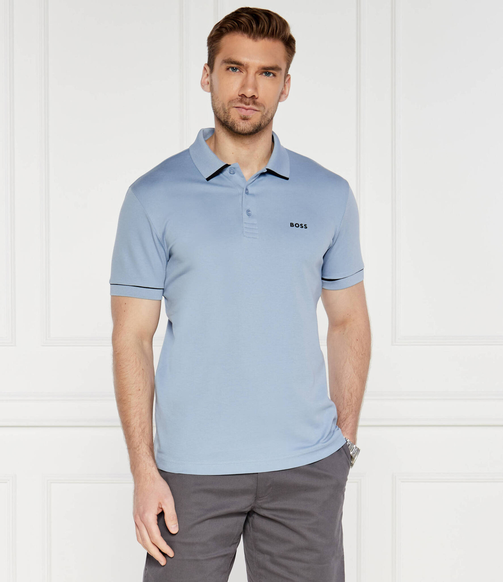 Поло BOSS GREEN - голубой(50519720)