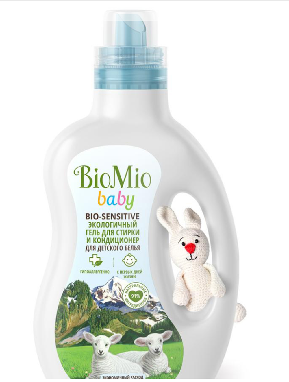 Гель для стирки детского белья BioMio Baby Bio-Sensitive, с кондиционером, 1 л