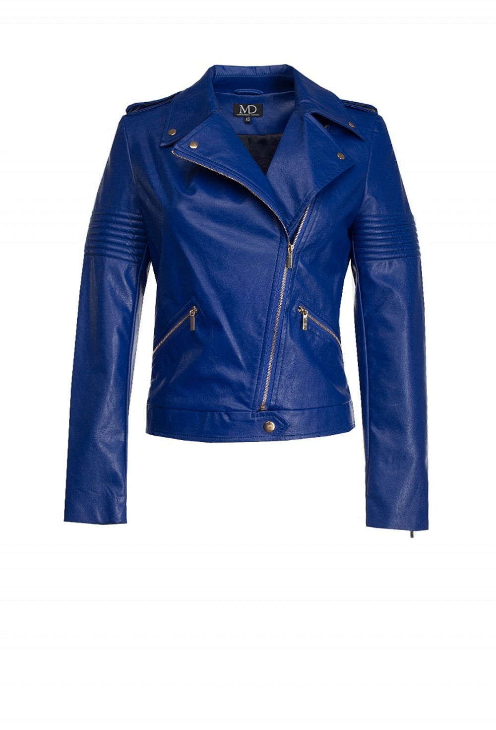 Куртка-косуха из экокожи синяя LE-14-17FW