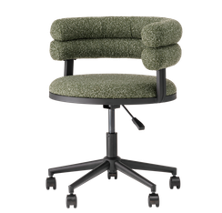 Стул офисный Castor, зелёное букле, чёрные ножки