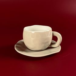 Lenardi 164-020 Чашка 300мл с блюдцем в под.цуп.(х24)Фарфор