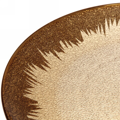 Блюдо для сервировки пластиковое 33см «Морозный узор» золото