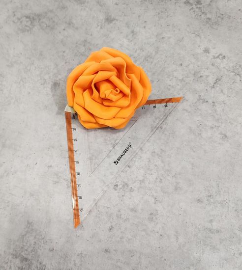 Цветы из латекса (фоамарина) бело-красный 4.5 см, набор 5 штук