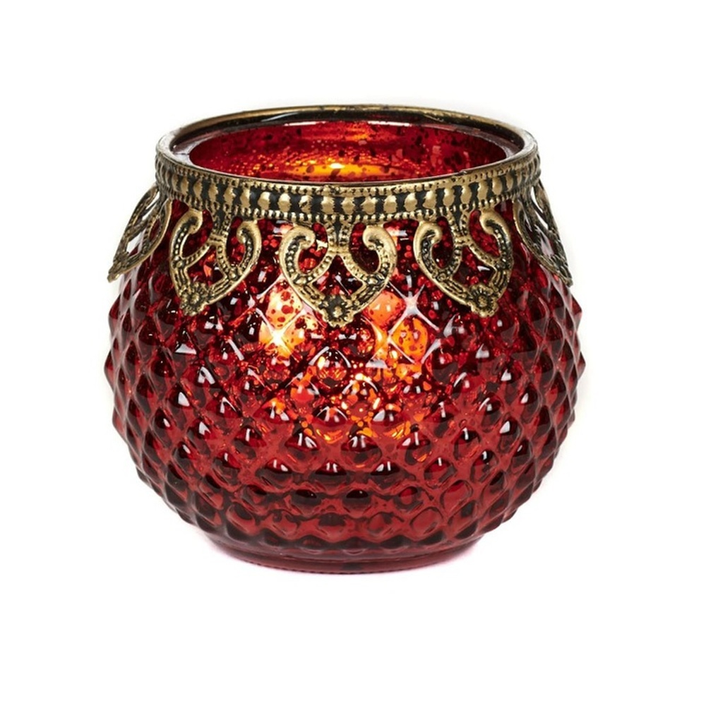 Подсвечник красный 10 см