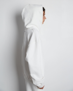 Комплект: толстовка и брюки из футера на кнопках белый