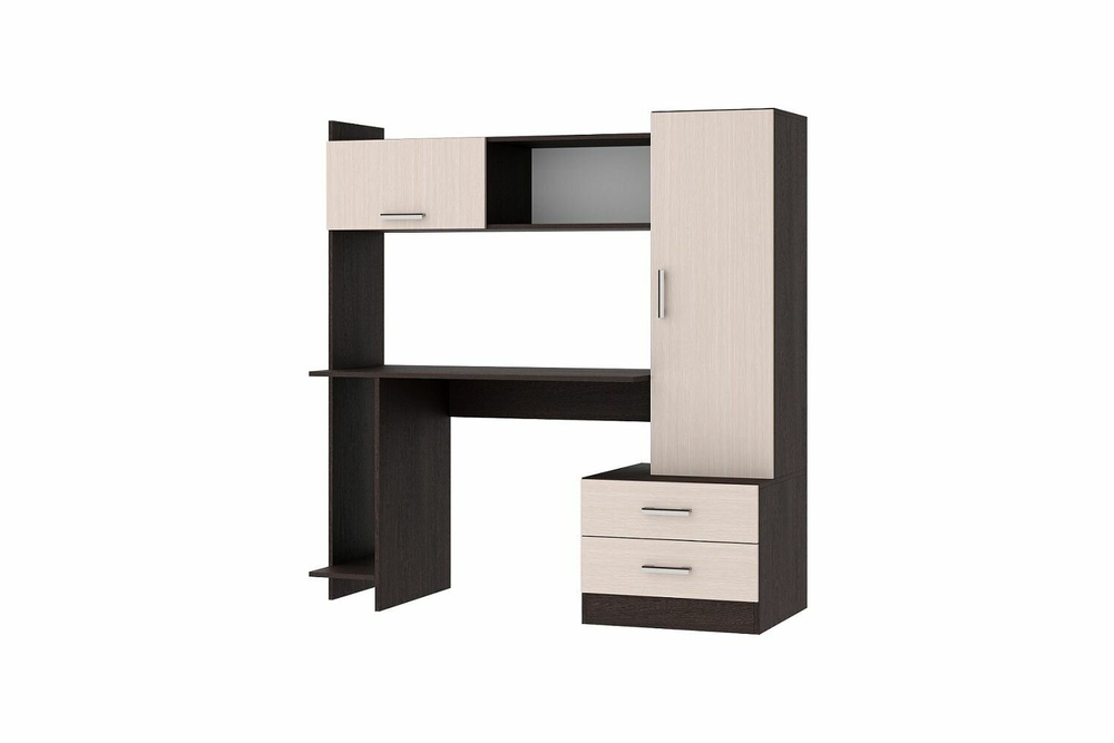 Стол компьютерный Памир ПКС-7, ЛДСП, венге, с ящиками и полками