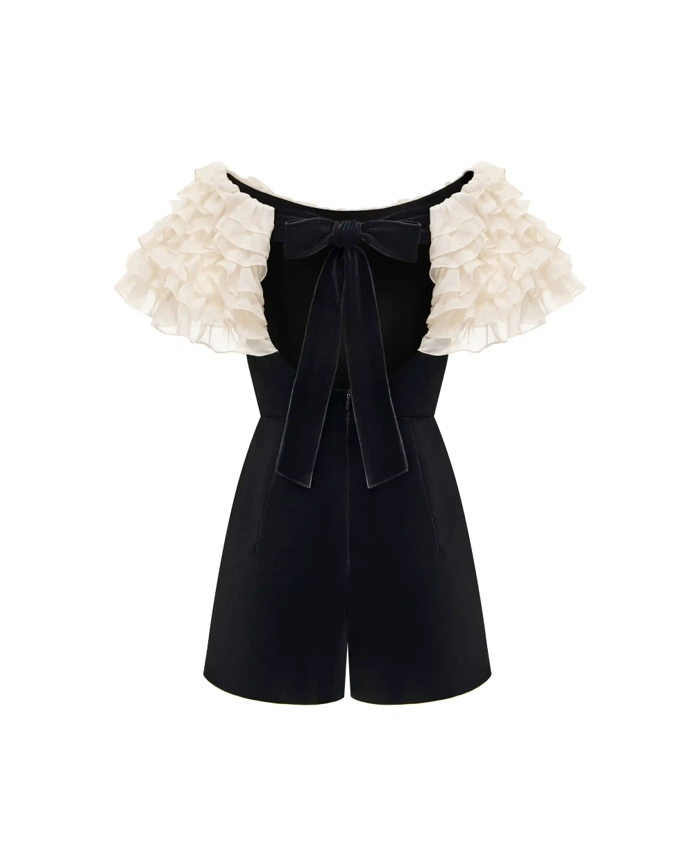 Abby, комбинезон из бархата с оборками из шифона