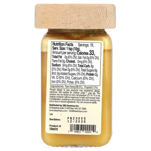 Bee & You, Необработанный прополис, 190 г (6,7 унции)