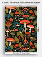 Трансфер для декупажа переводной рисунок для поверхностей мухомор 001