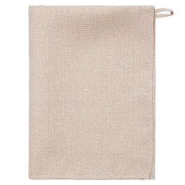 Набор из двух вафельных полотенец изо льна бежевого цвета из коллекции essential, 50х70 см