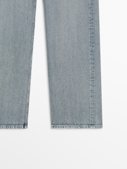 Massimo Dutti Джинсы средней посадки с широкими штанинами, светло-голубой