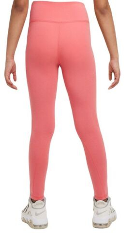 Брюки для девочки Nike Kids Sportswear Favorites High-Waist Leggings - sea coral/white - Orange