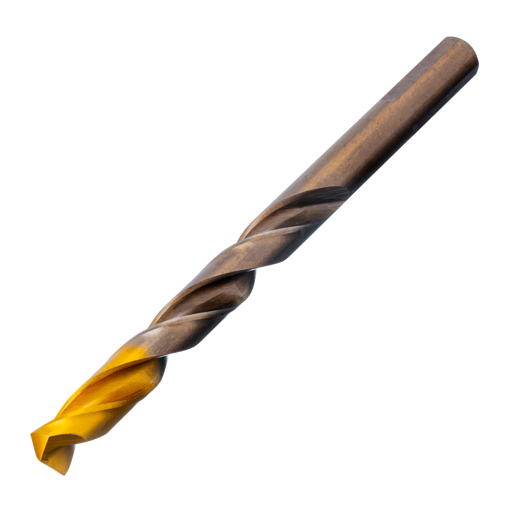 Набор сверл по металлу, 1-10 мм, Р6М5К8-TiN, Golden Tip, 19 шт Denzel