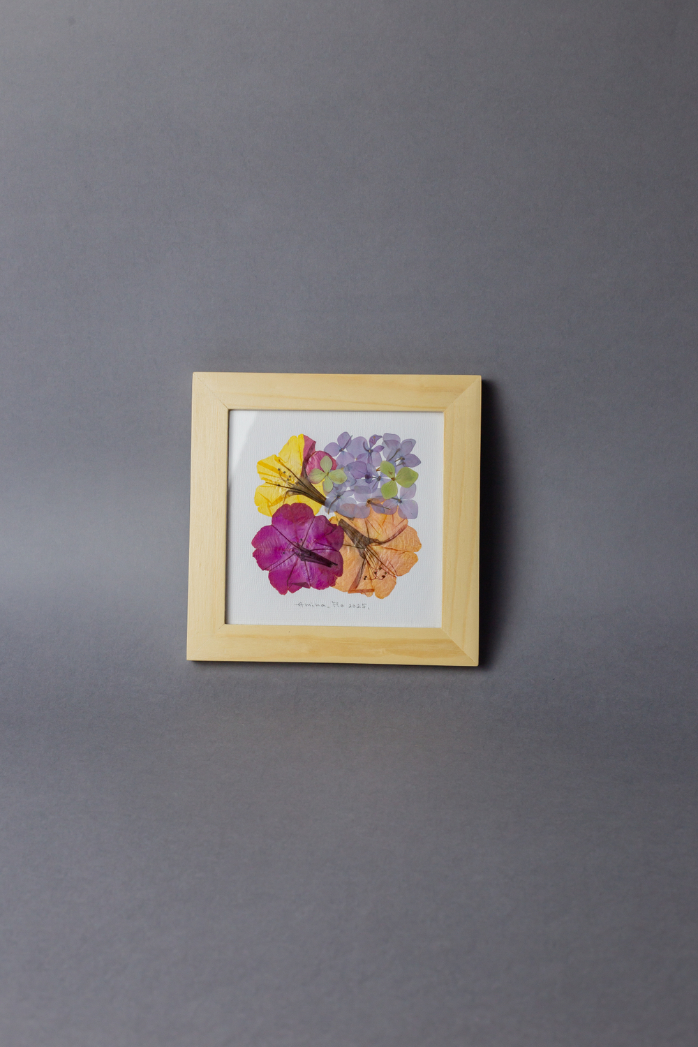 Гортензия, ночная красавица. Картина из цветов в рамке