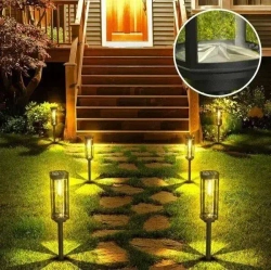 Ландшафтный фонарь на солнечной батарее садовый / беспроводной светильник дачный высота 50 см. / комплект 6 шт.