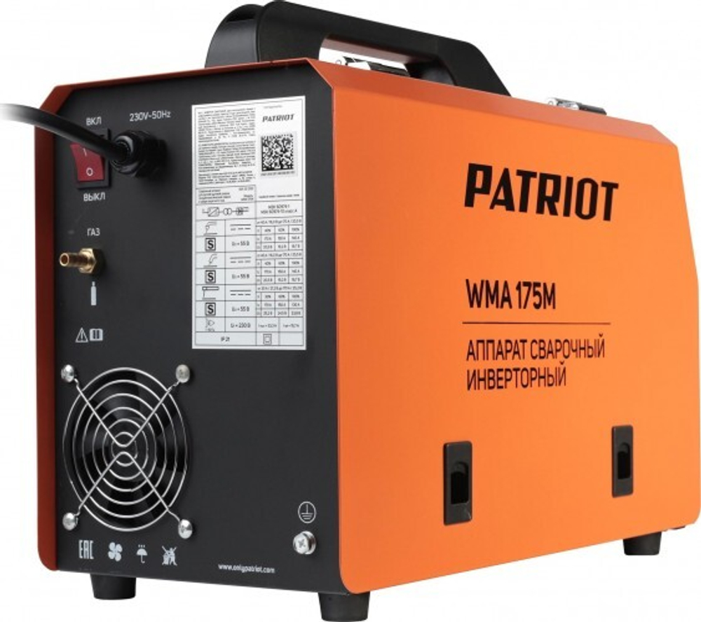 Сварочный полуавтомат PATRIOT WMA 175 M инверторный mig/mag/mma 605302150