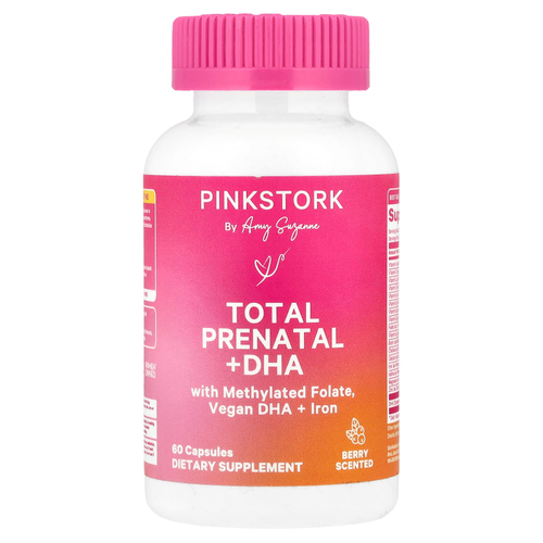 Pink Stork, Total Prenatal + DHA, ягодный, 60 капсул