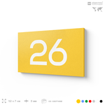 Табличка с номером 26 на дверь квартиры, для офиса, кабинета, аудитории, склада, желтая 120х70 мм, Айдентика Технолоджи