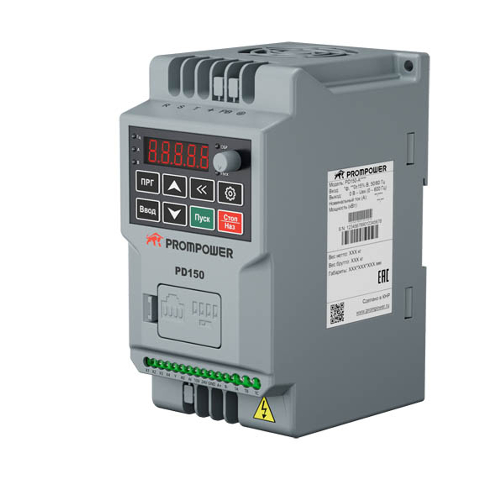 Преобразователь частоты Prompower PD150-AB004B, 220B, 2,3А, 0,4кВт