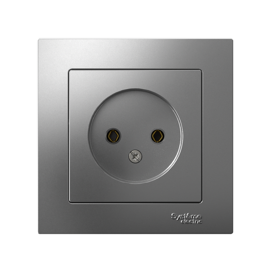 Розетка 1-м СП AtlasDesign 16А IP20 без заземл. в сборе сталь SE ATN000940