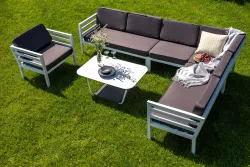 "Глория" угловой модульный диван, каркас из алюминия