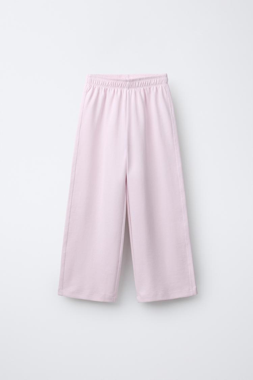 ZARA БРЮКИ WIDE LEG ИЗ ИНТЕРЛОКА, РОЗОВЫЙ