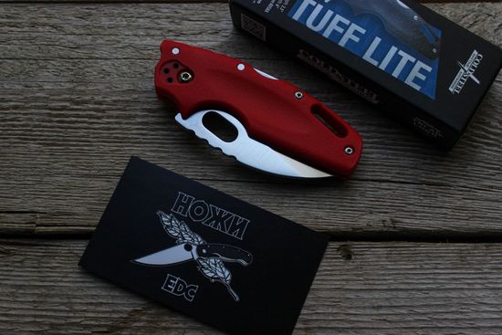 Складной нож Cold Steel 20LTR Tuff Lite Plain Edge Red c клинком из стали AUS-8A, рукоять Grivory (Griv-Ex)