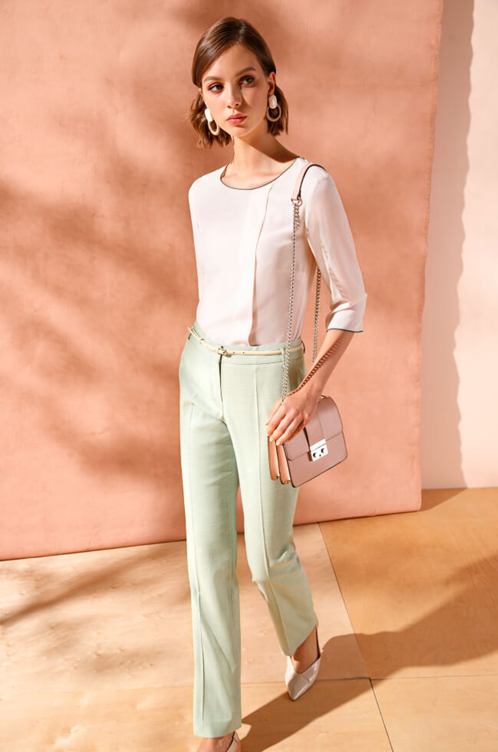 3618 Брюки женские (бледно-зеленый)