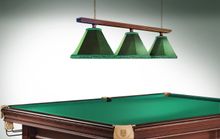 Лампа Классика 2 3пл. ясень (№2,бархат зеленый,бахрома зеленая,фурнитура золото)