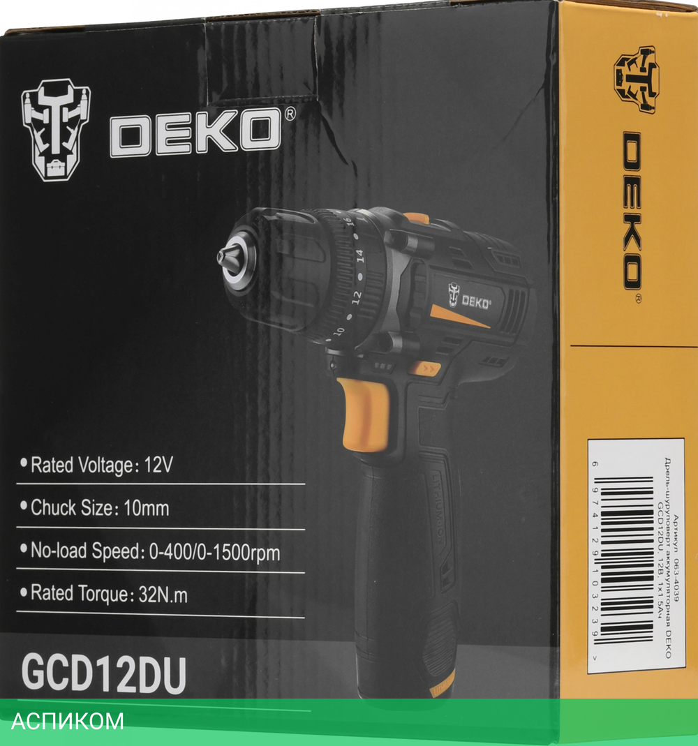 Дрель-шуруповерт Deko GCD12DU (063-4039)