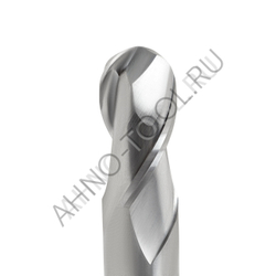 Фреза твердосплавная сферическая 10мм (L=75, l=20, хв=6) Z2 35° по алюминию и цвет.металлам BRAL-2B-