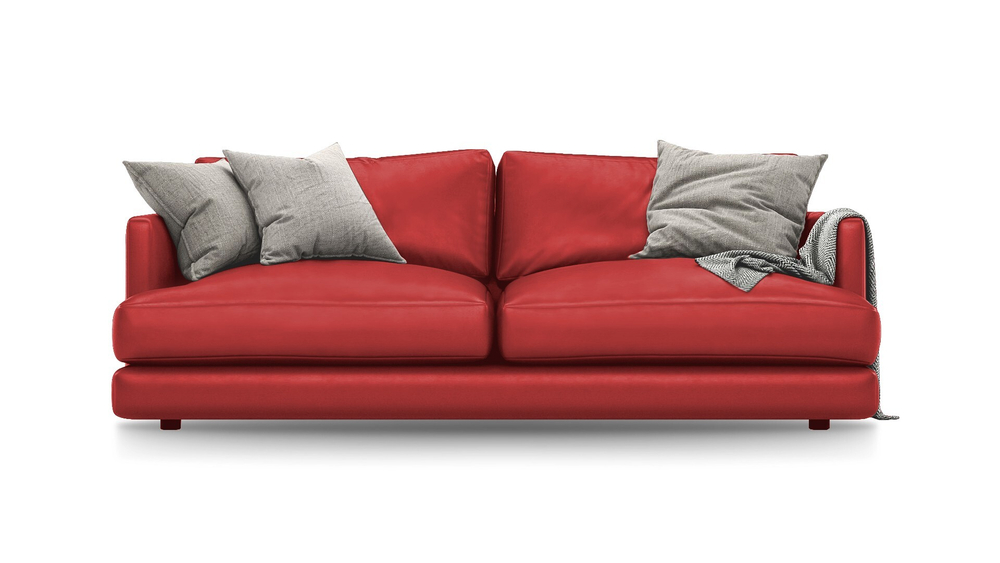 Диван Ибица Madras 3022 215*116*93 см, Красный Натуральная кожа Еврокнижка Фиеста