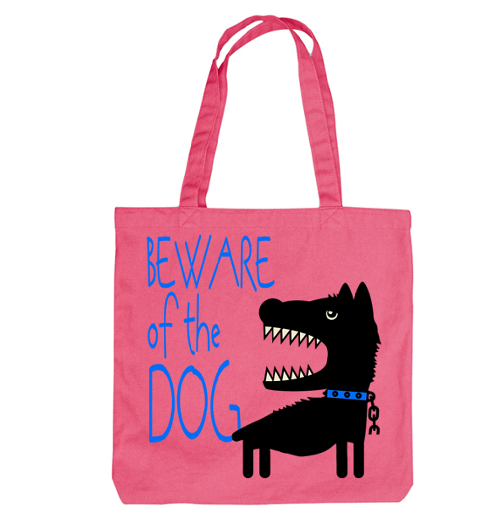 Тканевая сумка "Осторожно, злая собака"