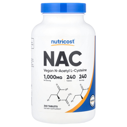 Nutricost, NAC, 1000 мг, 240 таблеток