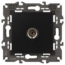Розетка ЭРА Elegance 14-3101-05 TV одиночная IP20 антрацит | Эра Elegance