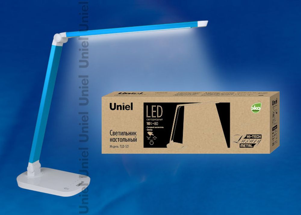 TLD-521 Blue/8W/Светильник настольный/LED/800Lm/5000K/Dimmer/Цвет-синий металлик